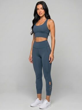LULULEMON Leggings⭐️Slate Blue with Cutout details Nulu High Waisted Collectors!